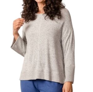 Habitat Top Slouchy Lounge Layering Women Small Casual Staple Pullover Soft Grey